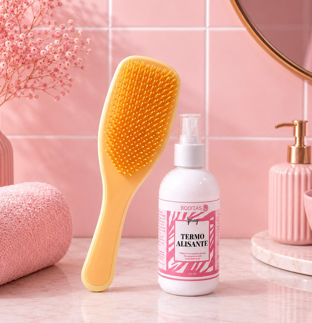 Cepillo antifrizz + spray termoalisante