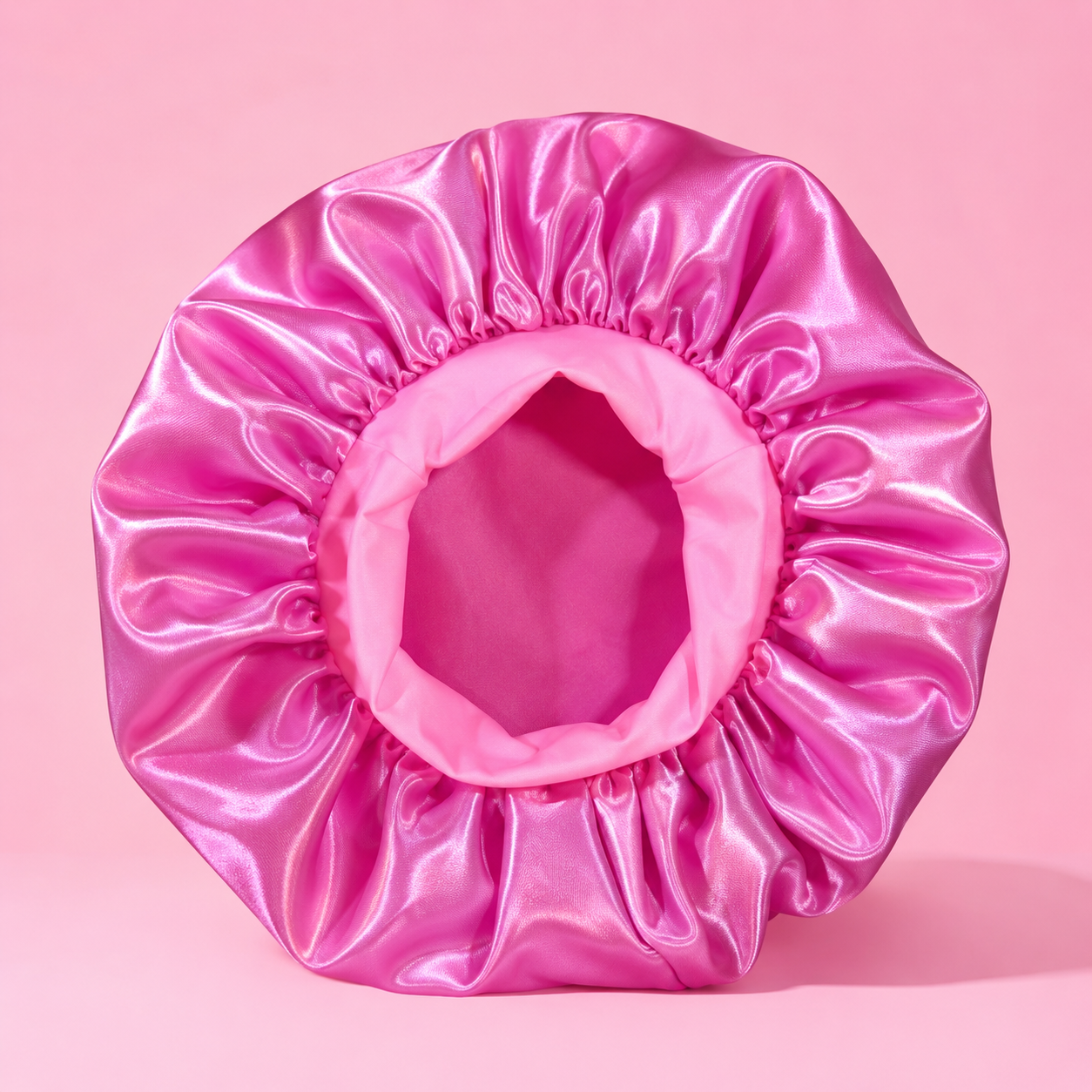 Gorro de satín rosa