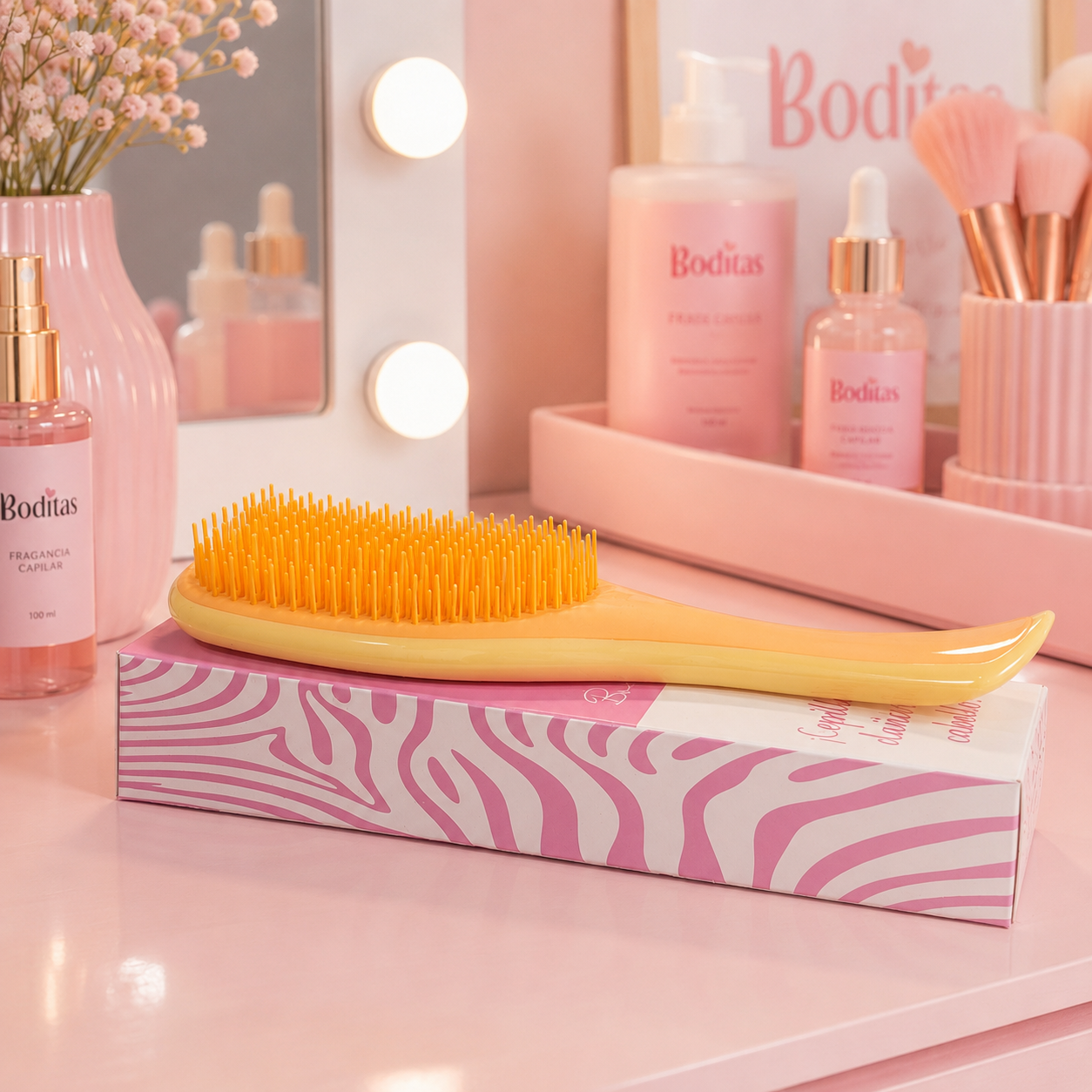 Cepillo antifrizz amarillo