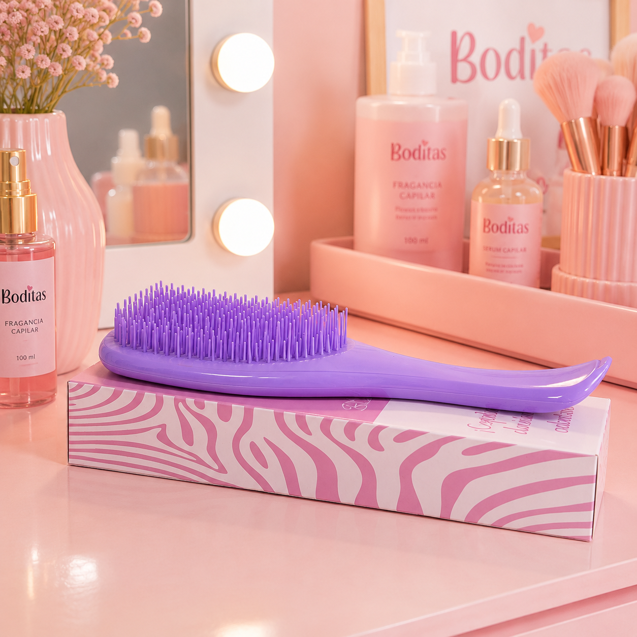 Cepillo antifrizz morado