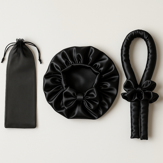 Set de satín negro