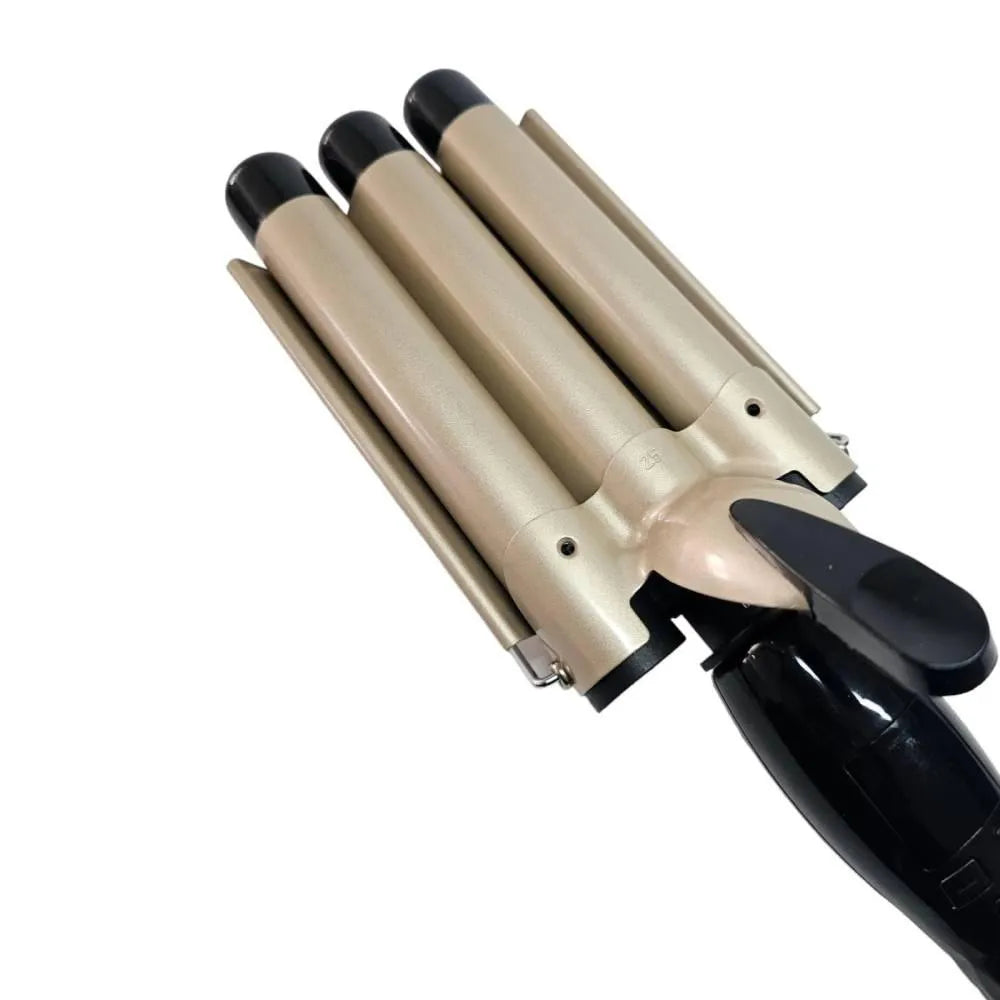 Rizador Triple Waver – Ondas de sirena dorado