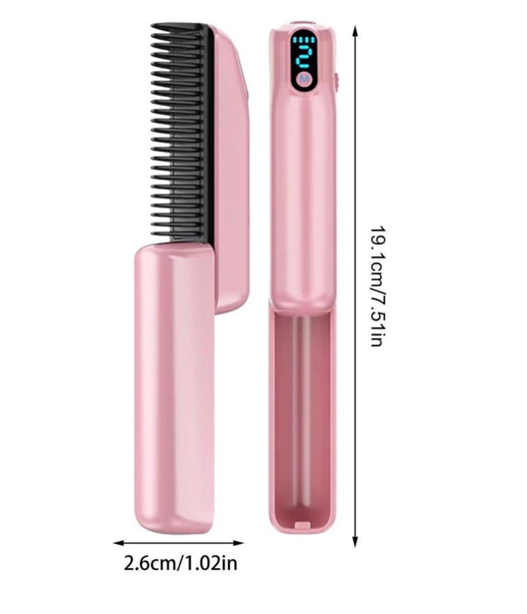 Cepillo Portátil con Calor – Anti-Frizz & Anti-Volumen - rosa