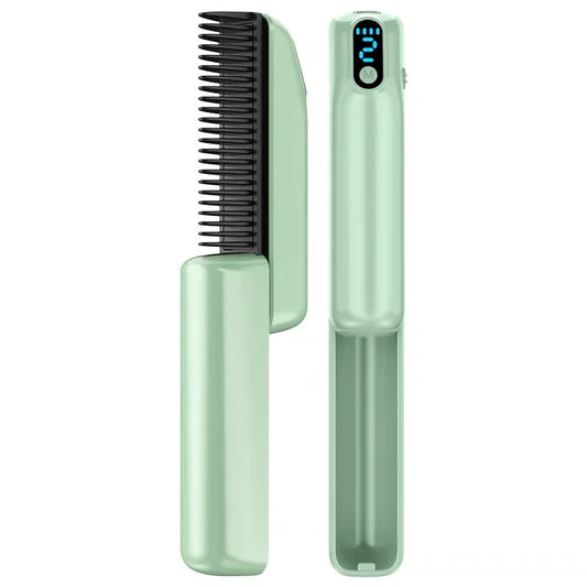 Cepillo Portátil con Calor – Anti-Frizz & Anti-Volumen - verde menta