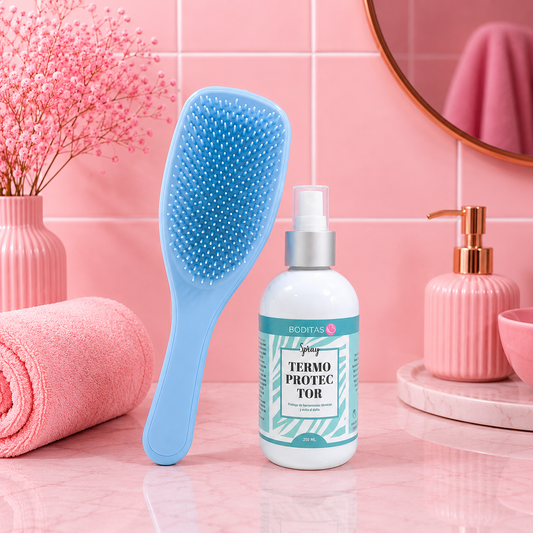 Cepillo anti frizz + termoprotector