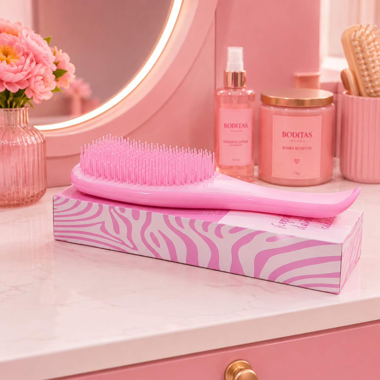 Cepillo antifrizz rosado