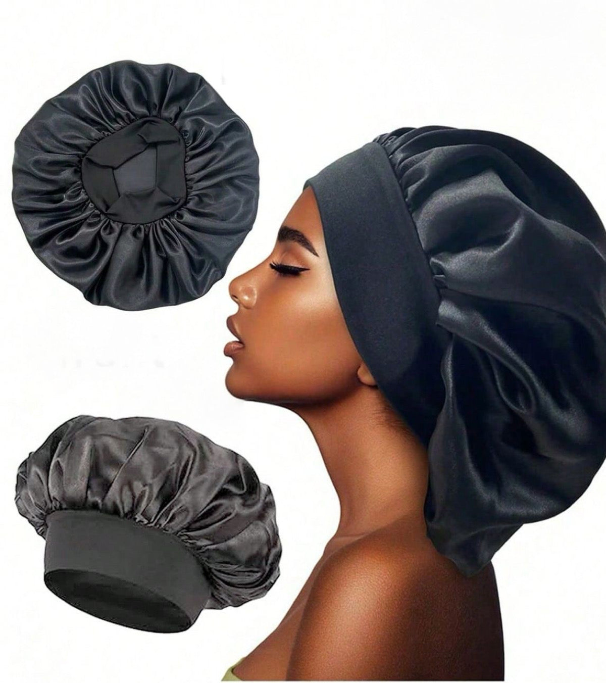 Gorro de satín negro